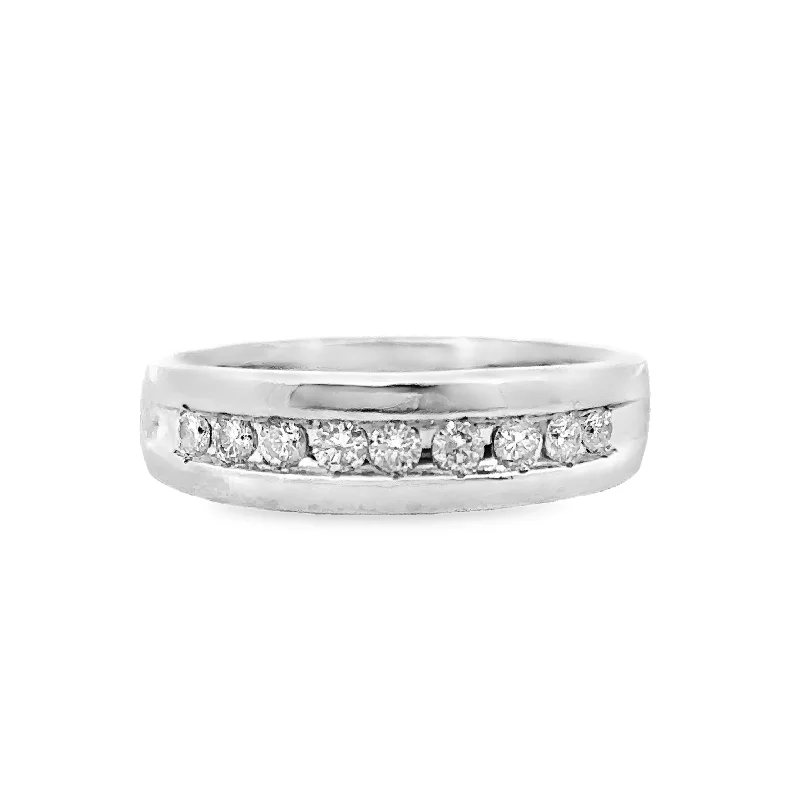 White Gold Men's Diamond Wedding Band