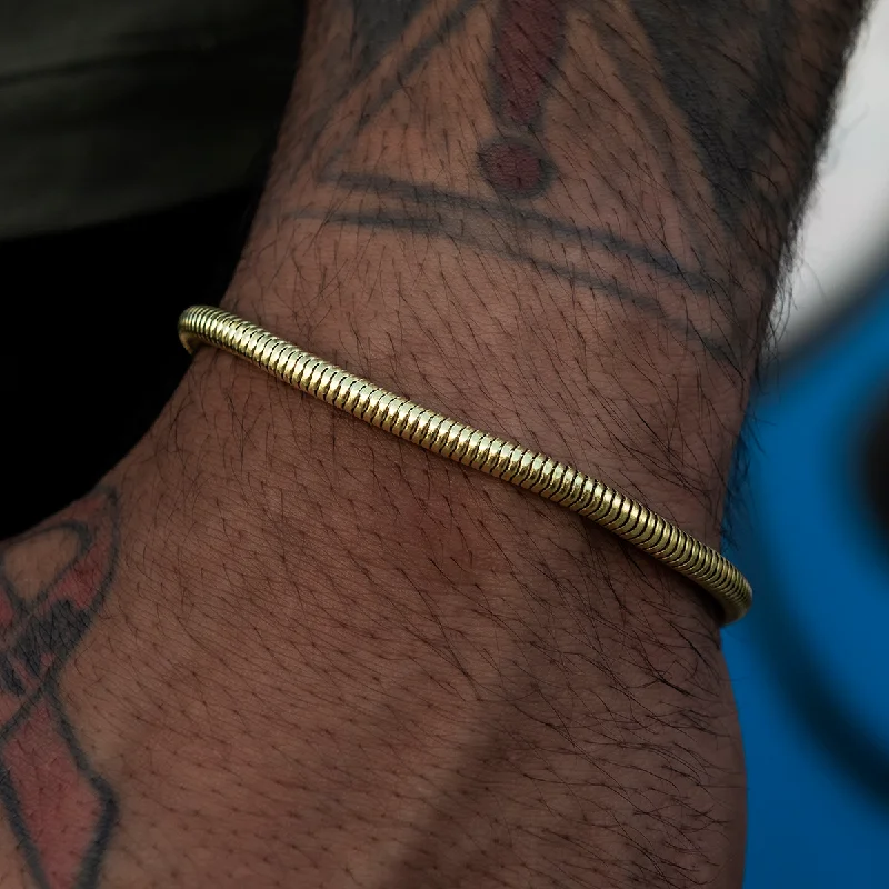 Snake Chain Bracelet in Yellow Gold- 4mm