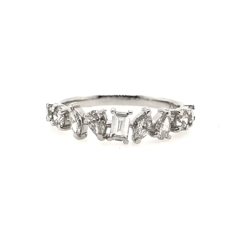 White Gold Fancy Shape Diamond Wedding Band