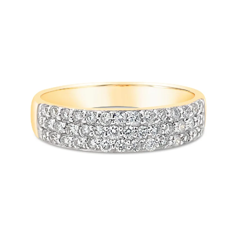 Yellow Gold Diamond Pave Wedding Band