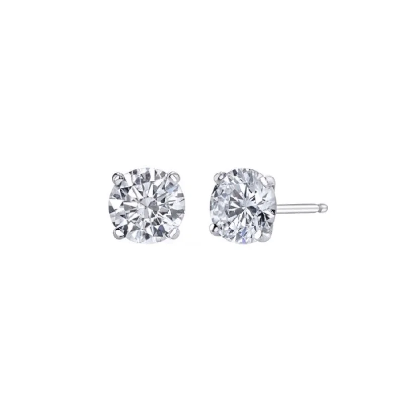 1.03 Cttw. White Gold Diamond Solitaire Earrings