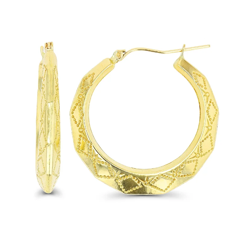 10KT Yellow Gold 30X4.8MM Hoop Earrings