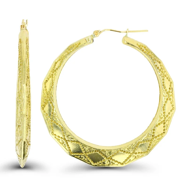 10KT Yellow Gold 50X5.6MM Hoop Earrings