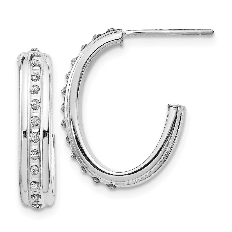 Diamond Fascination Diamond Accent Hoop Earrings in 14KT White Gold