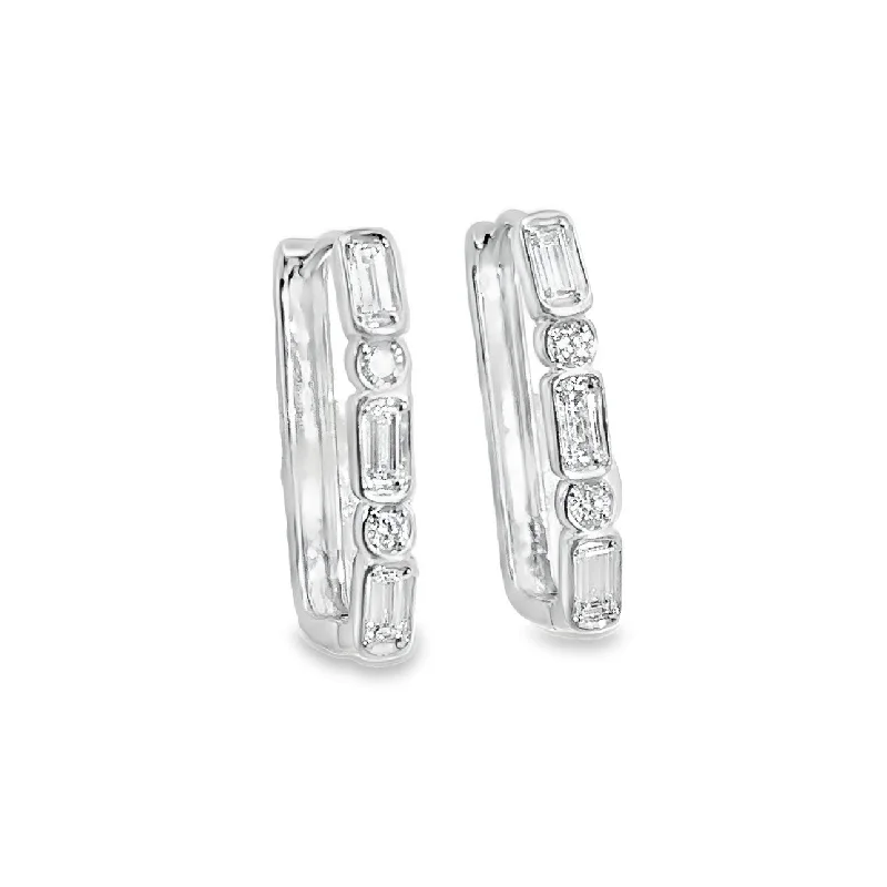 White Gold Diamond Hoop Earrings