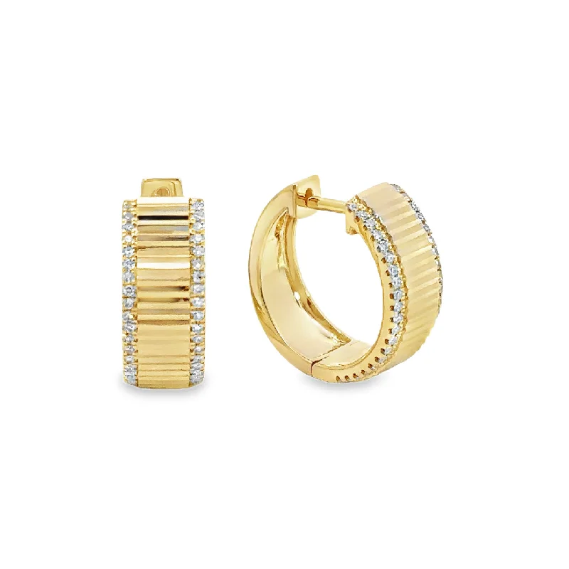 Yellow Gold Diamond Hoop Earrings