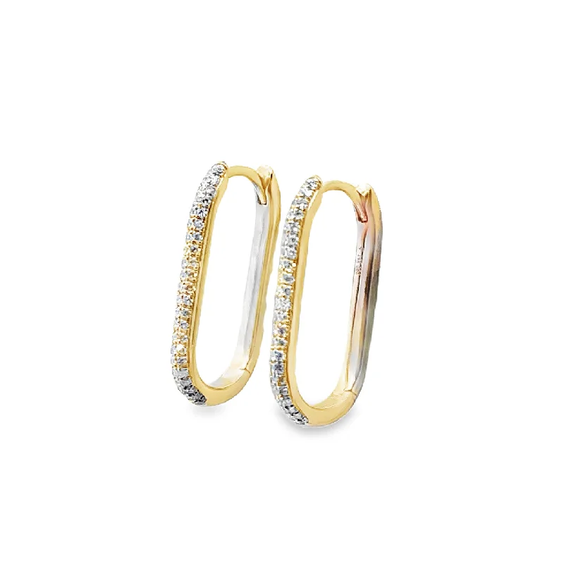 Yellow Gold Diamond Hoop Earrings