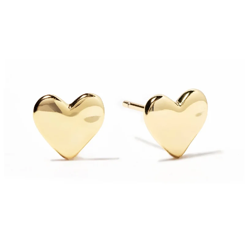 Hammered Heart Studs