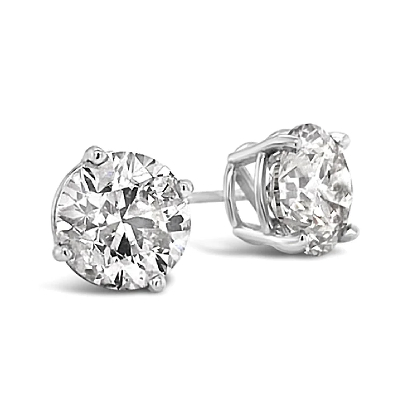 Lab Grown 1.01 Cttw. 14K White Gold Diamond Solitaire Earrings