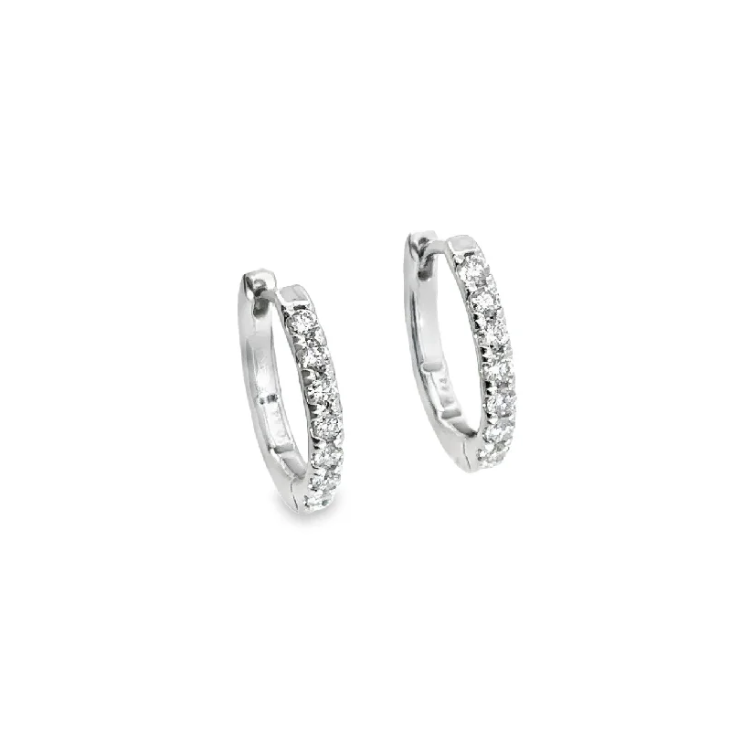 White Gold Diamond Hoop Earrings