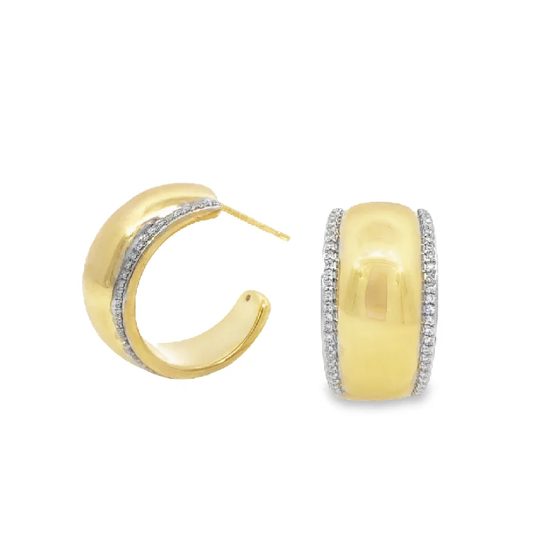 Yellow Gold Diamond Hoop Earrings