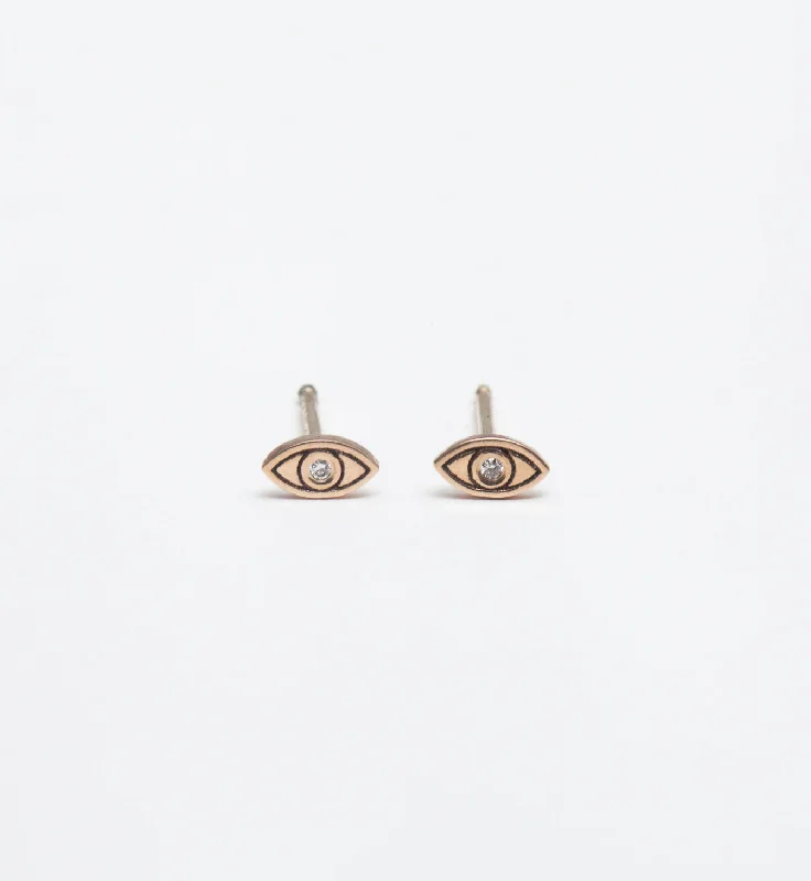 Diamond Itty Bitty Evil Eye Studs