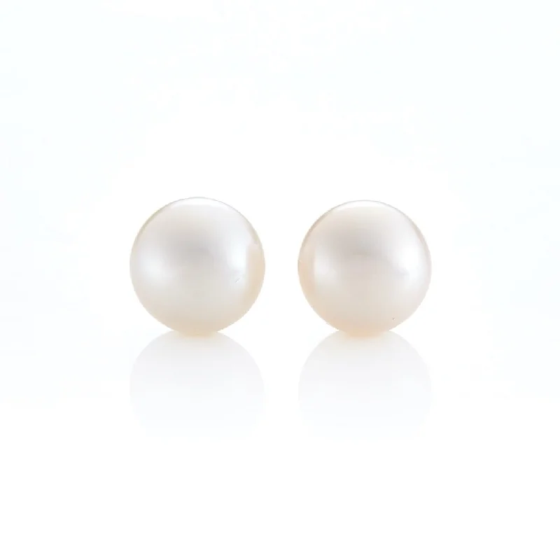 9mm Button Freshwater Pearl Earrings