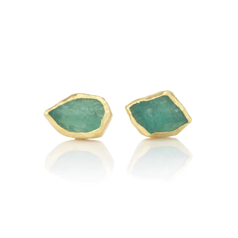 Tiny Emerald Crystal Earrings