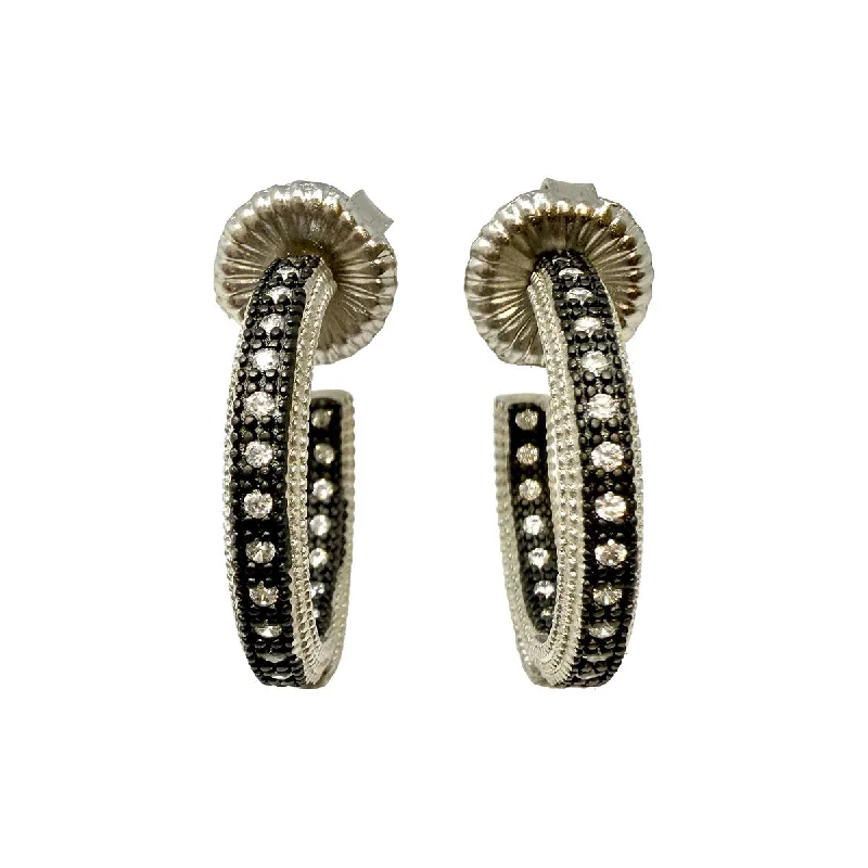 Freida Rothman Classic Pave Hoop Earrings