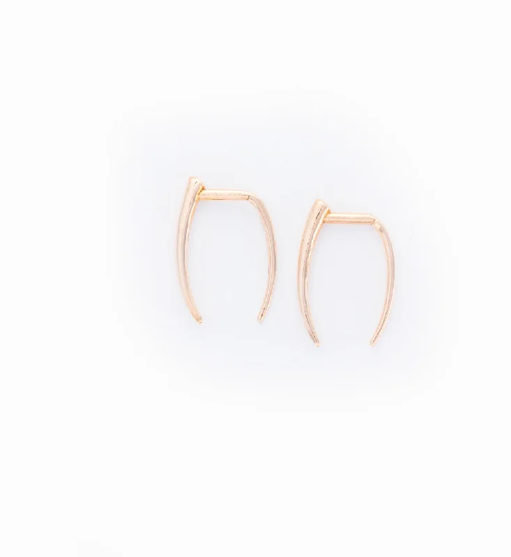 Rose Gold Infinite Tusk Earrings