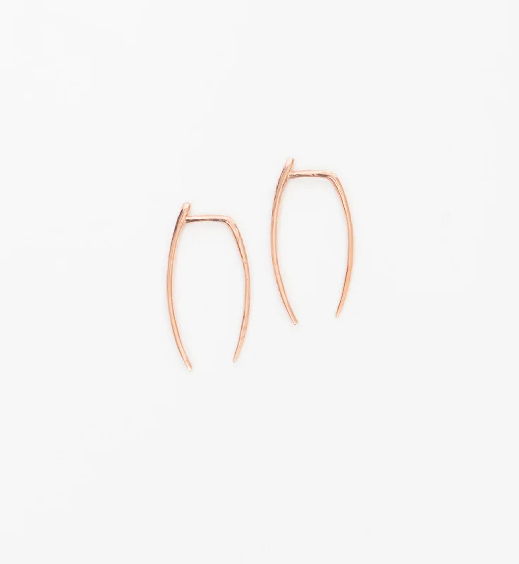 Rose Gold Large Infinite Tusk Earrings