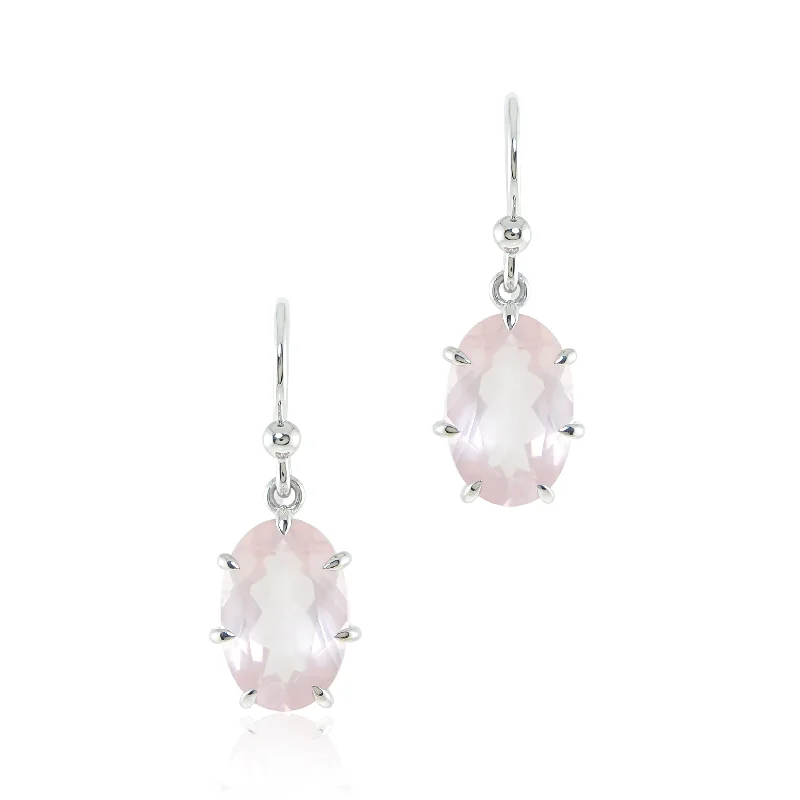 Ashley Earrings in Rose Quartz