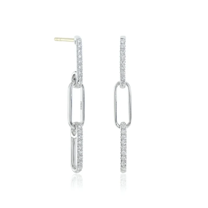 Diamonds & Sterling Silver Link Earrings