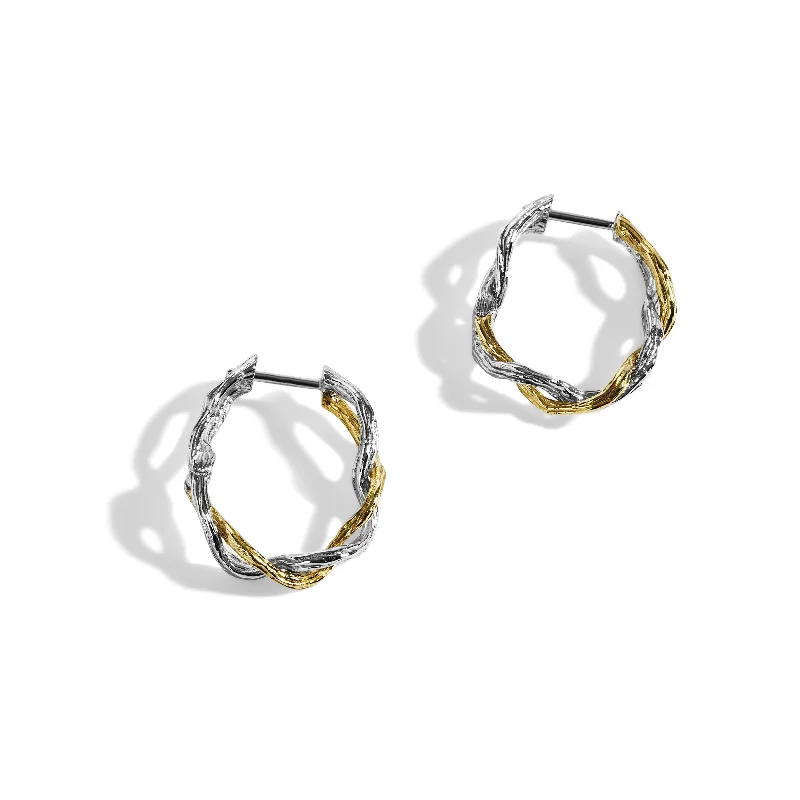 Wisteria 25mm Hoops in Sterling Silver & 18K