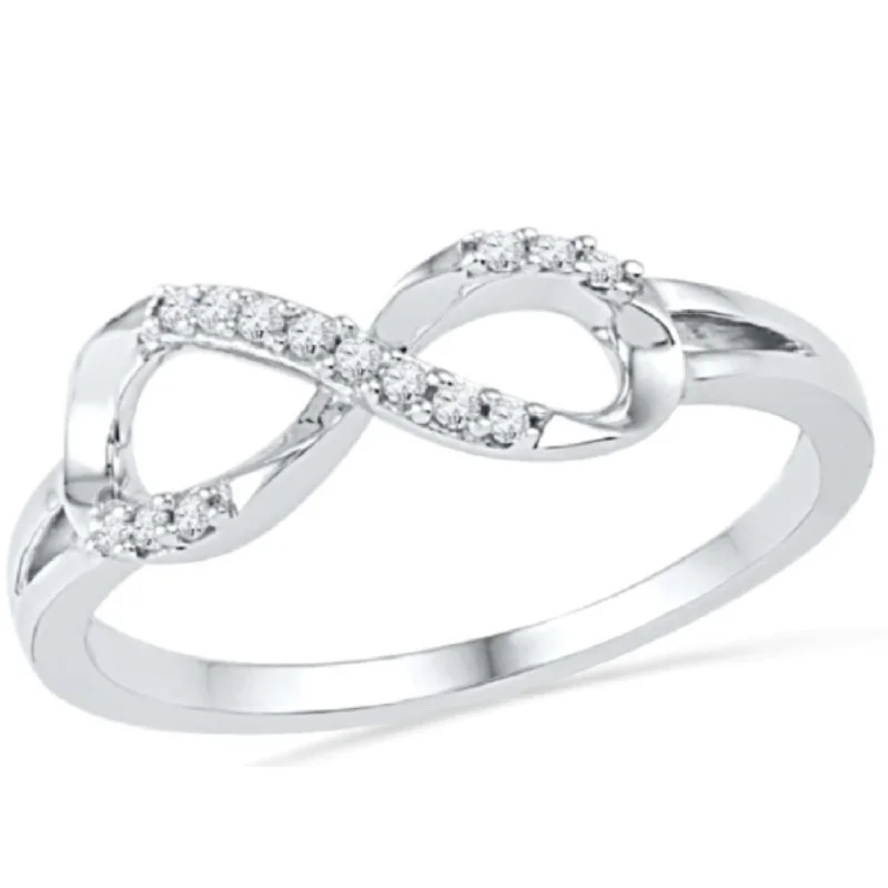 1/10 CTW Diamond Infinity Ring in Sterling Silver