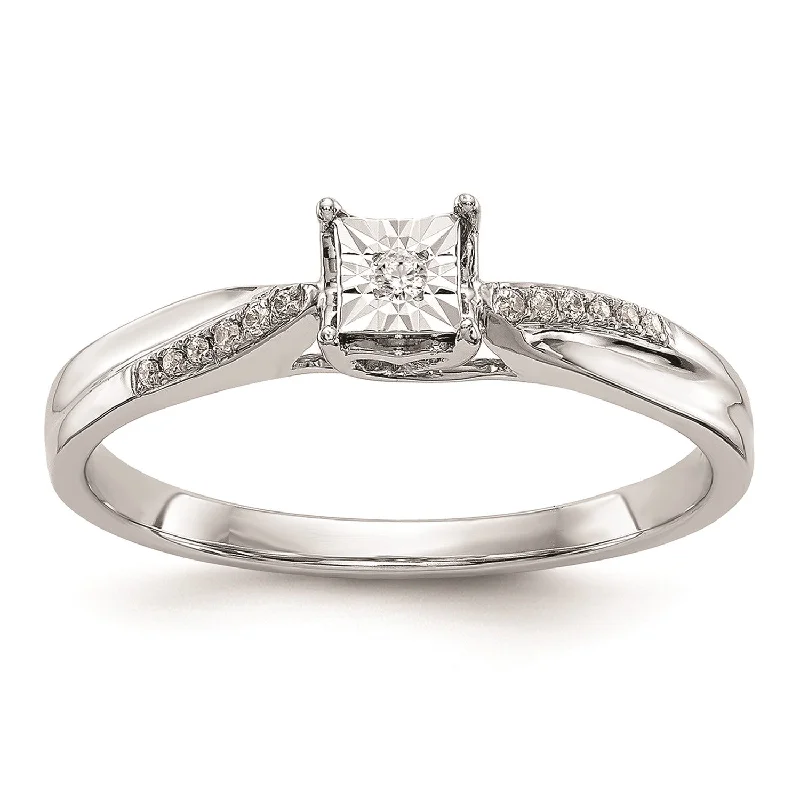 1/20 CTW Diamond Promise Ring in 14KT White Gold; Size 7