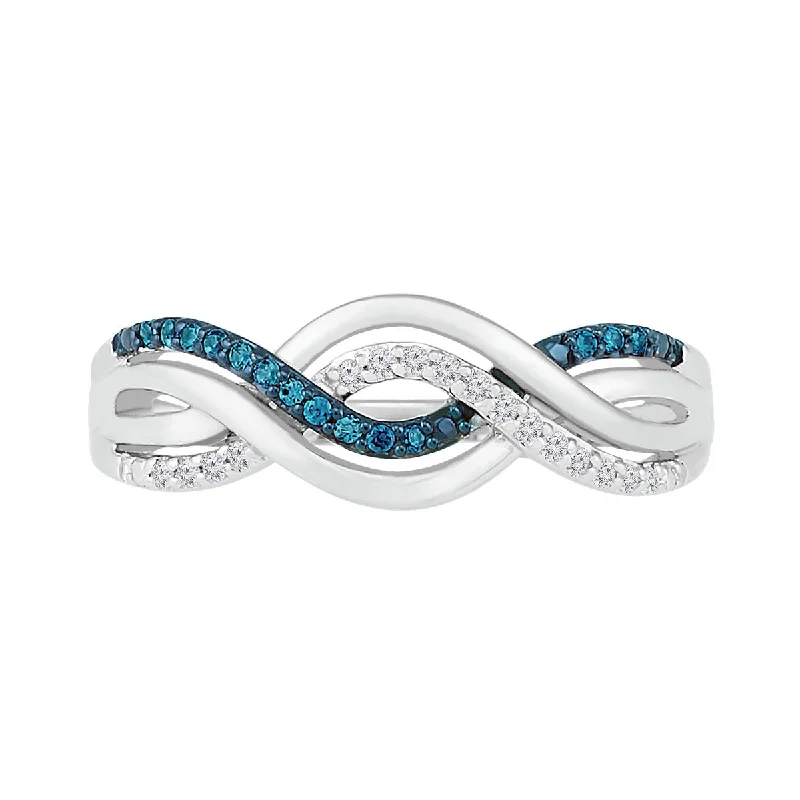 1/8 CTW Diamond Twist Ring in Sterling Silver