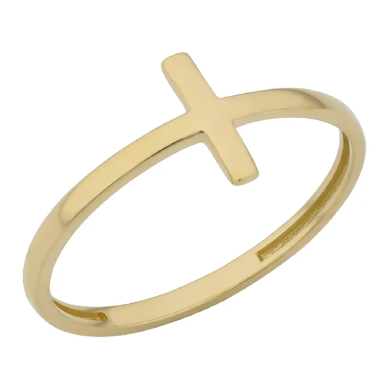 10KT Yellow Gold Fashion Cross Ring