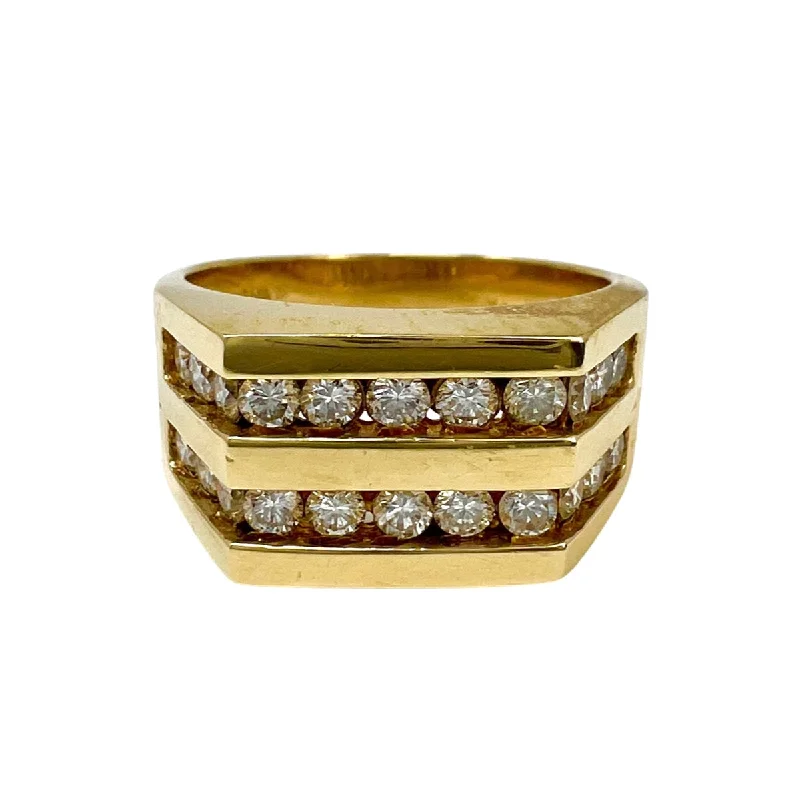 14K Gold Ring with 22 Channel Set Diamonds