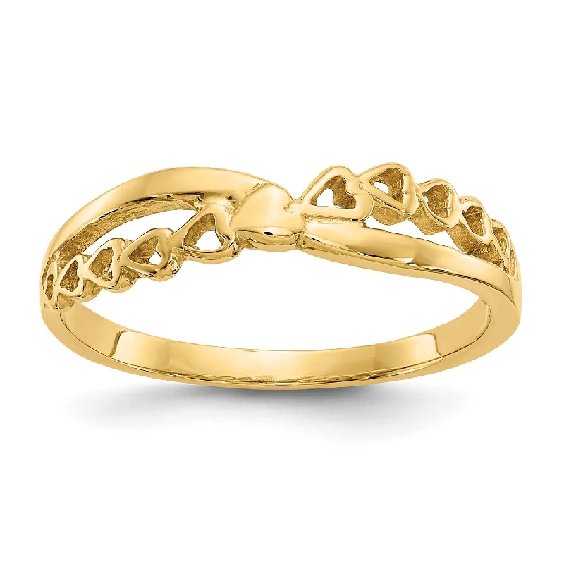 14KT Yellow Gold Heart Ring; Size 7