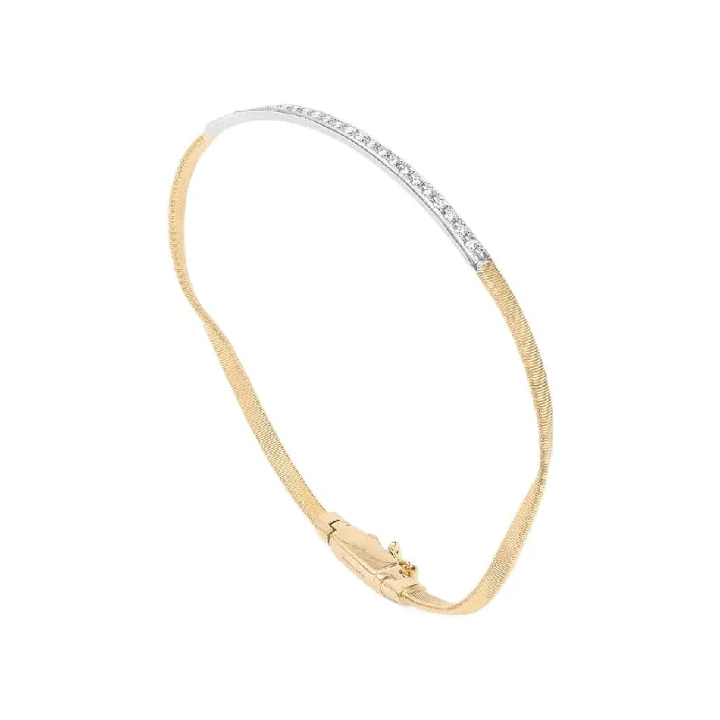 Marco Bicego 18K Yellow & White Gold Marrakech Single Coil Diamond Bracelet