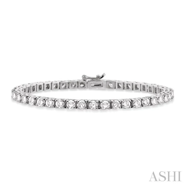 10 Ctw Square Shape Round Cut Diamond Tennis Bracelet in 14K White gold