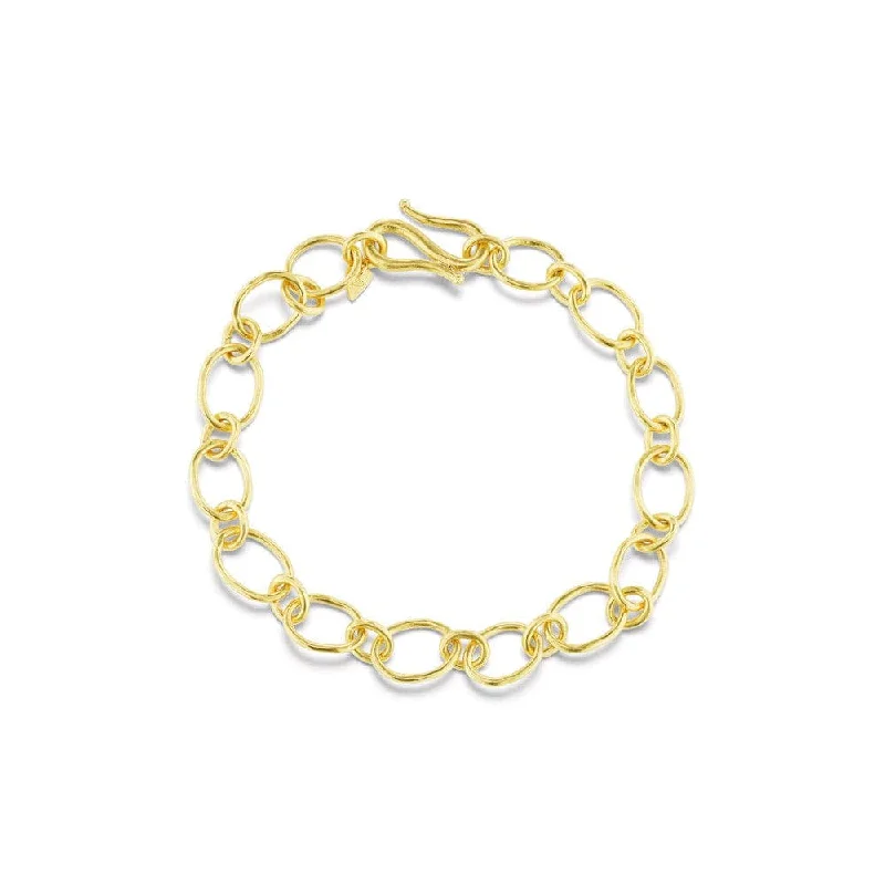 14K Yellow Gold Oval Link Bracelet