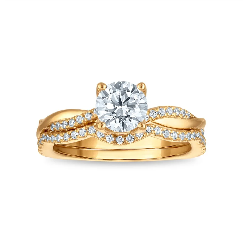 EcoLove Green Pure 1-1/3 CTW Lab Grown Diamond Bridal Set in 10KT Gold