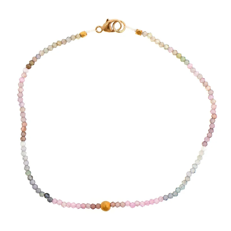 18K Yellow Gold Multi Spinel Beaded Bracelet