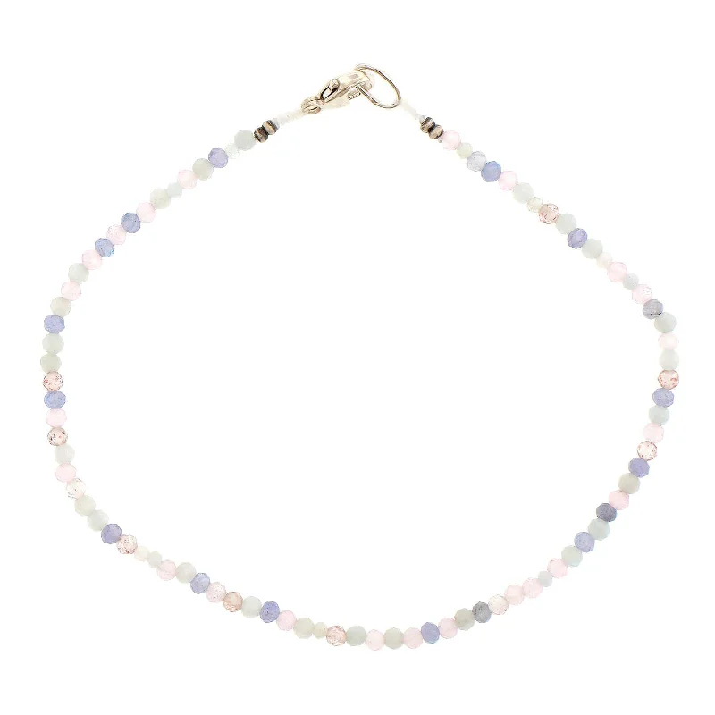 Sterling Silver Multi Gem Beaded Bracelet