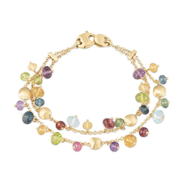 Marco Bicego 18K Yellow Gold Africa Mixed Stone Double Strand Bracelet