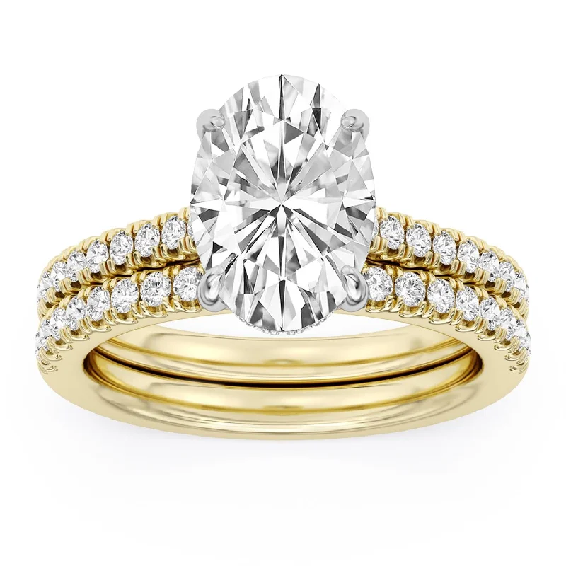 Signature EcoLove Diamond Dreams 4-1/6 CTW 100 Facet Centurion Diamond Bridal Set in 18KT Yellow Gold