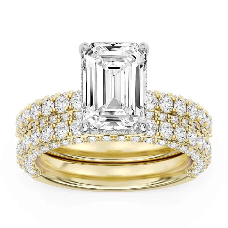 Signature EcoLove Diamond Dreams 5-1/2 CTW 100 Facet Centurion Diamond Bridal Set in 18KT Yellow Gold