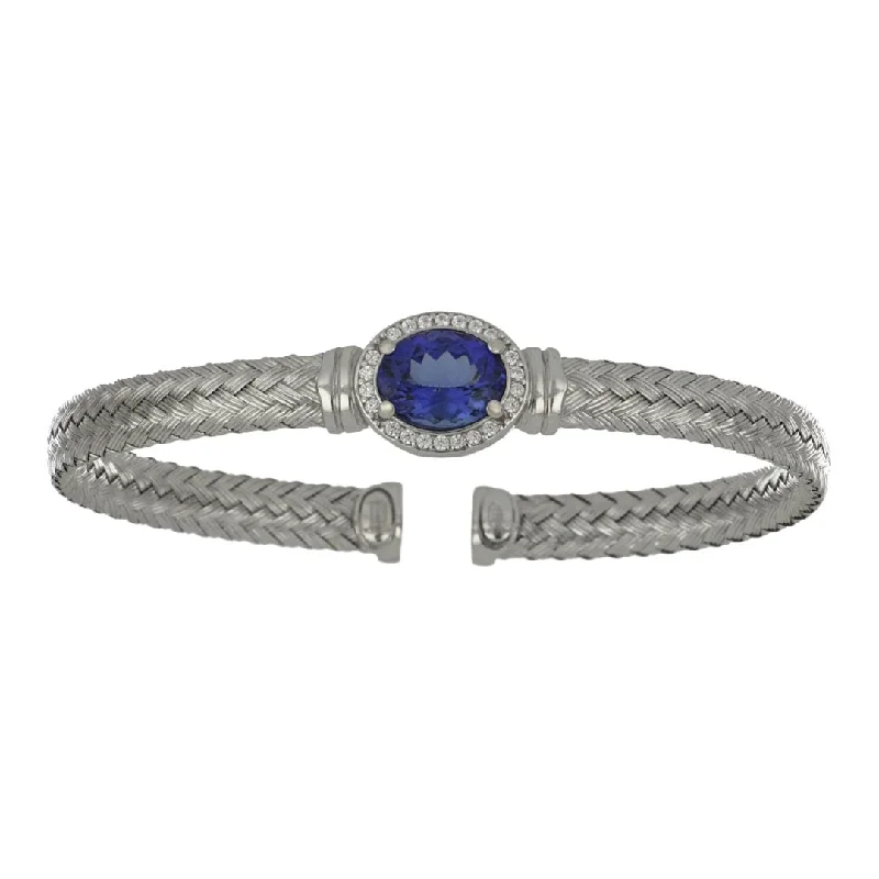 Sterling Silver Bangle (Tanzanite 2.97 cts.)